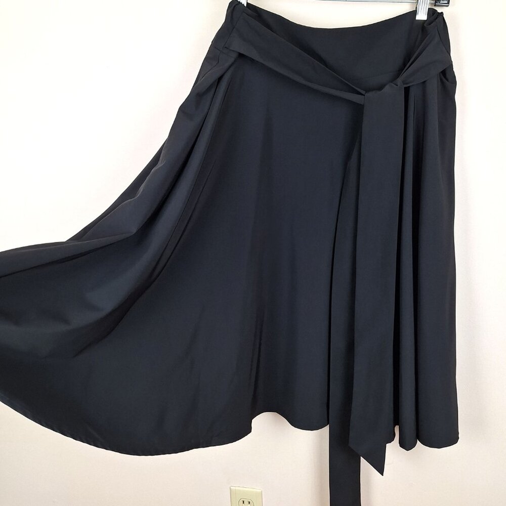 Bell Pogue Flow Swing Skirt Size 2XL. Black High Waist Tie Sash Goth Party City - Picture 4 of 11